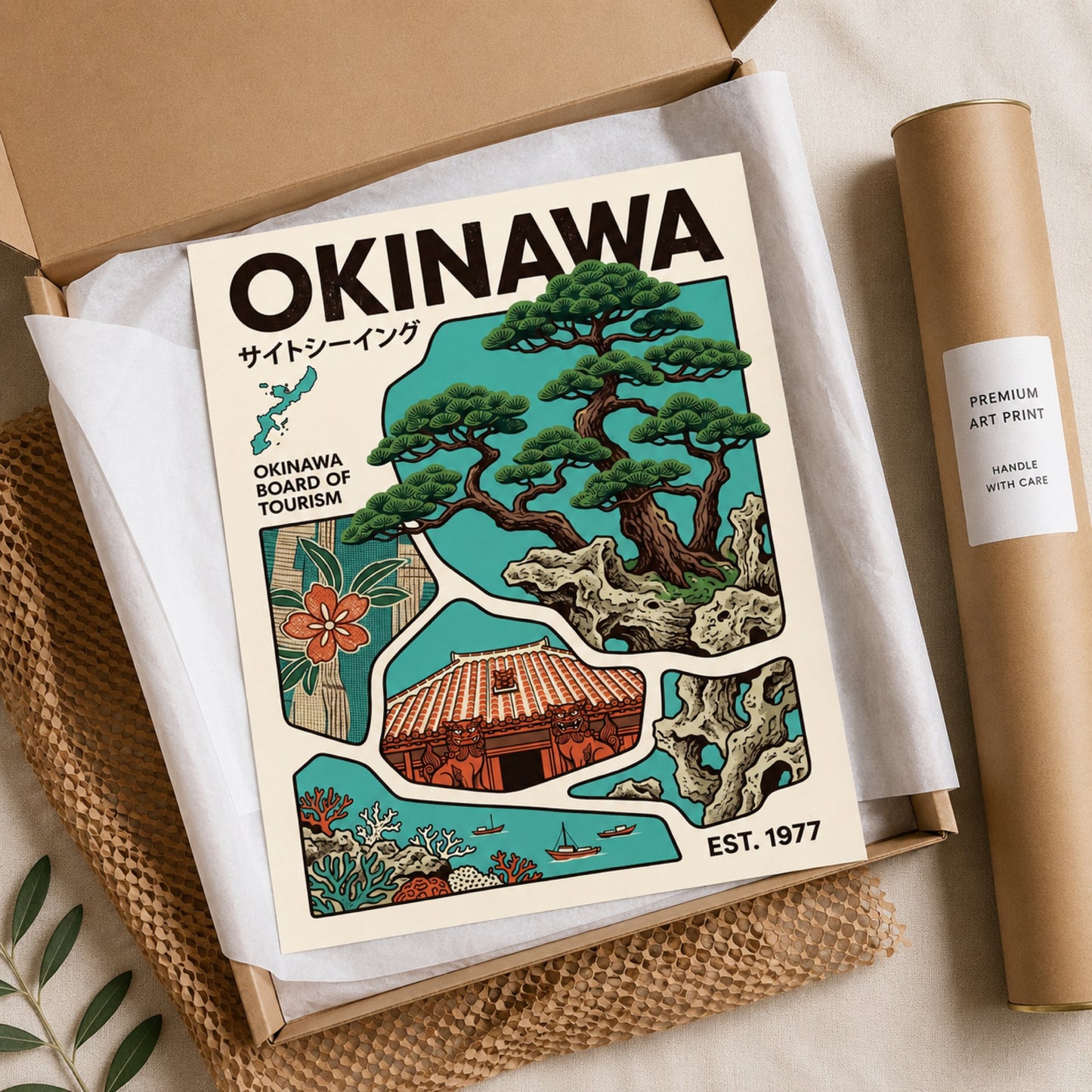 Okinawa Japan Vintage Travel Wall Art Decor preview 9