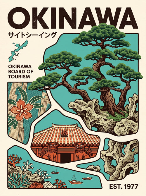 Okinawa Japan Vintage Travel Wall Art Decor