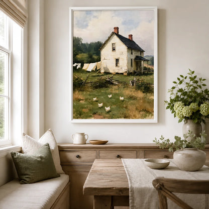 Old Farmhouse Chickens Wall Art Decor - Wall Art Decor - alternate angle