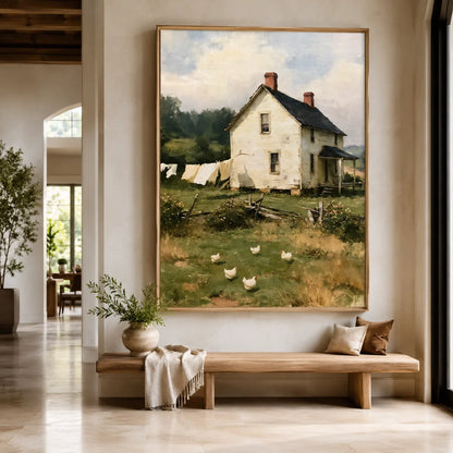 Old Farmhouse Chickens Wall Art Decor - Wall Art Decor - close up