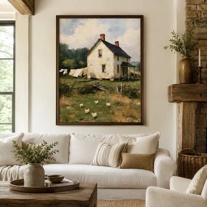 Old Farmhouse Chickens Wall Art Decor - Wall Art Decor - detail