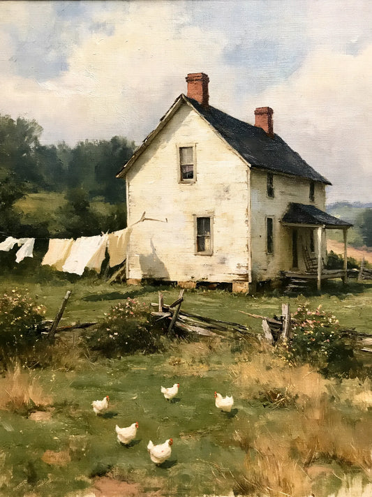 Old Farmhouse Chickens Wall Art Decor - Wall Art Decor - front view