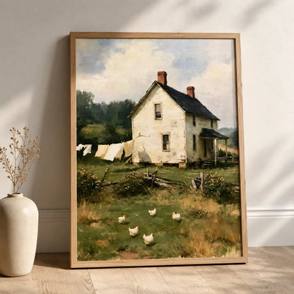 Old Farmhouse Chickens Wall Art Decor - Wall Art Decor - side view