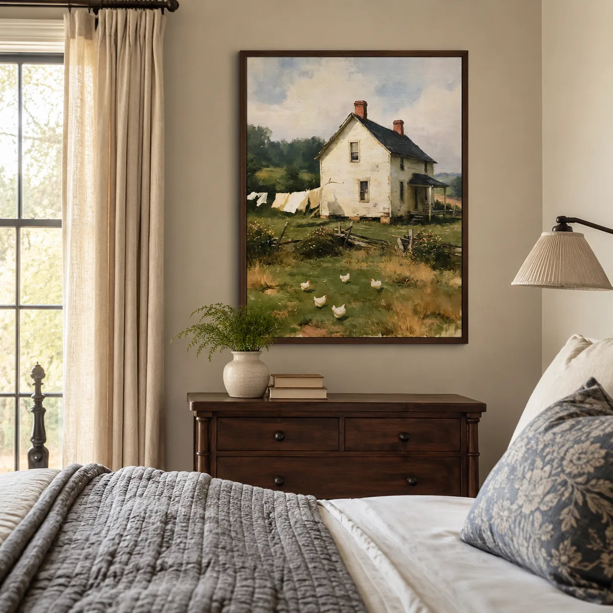 Old Farmhouse Chickens Wall Art Decor - Wall Art Decor - styled