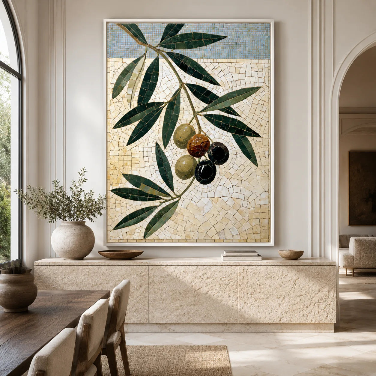 Olive Branch Mosaic Wall Art Decor - Wall Art Decor - close up