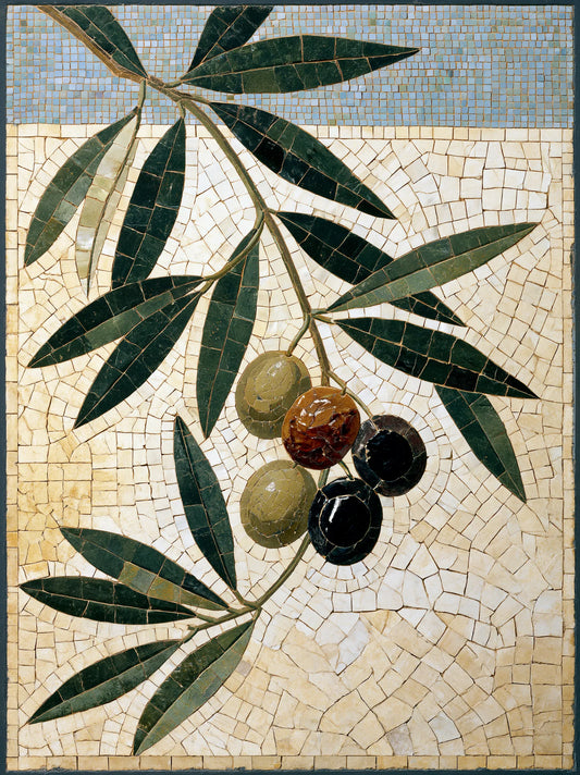 Olive Branch Mosaic Wall Art Decor - Wall Art Decor - front view