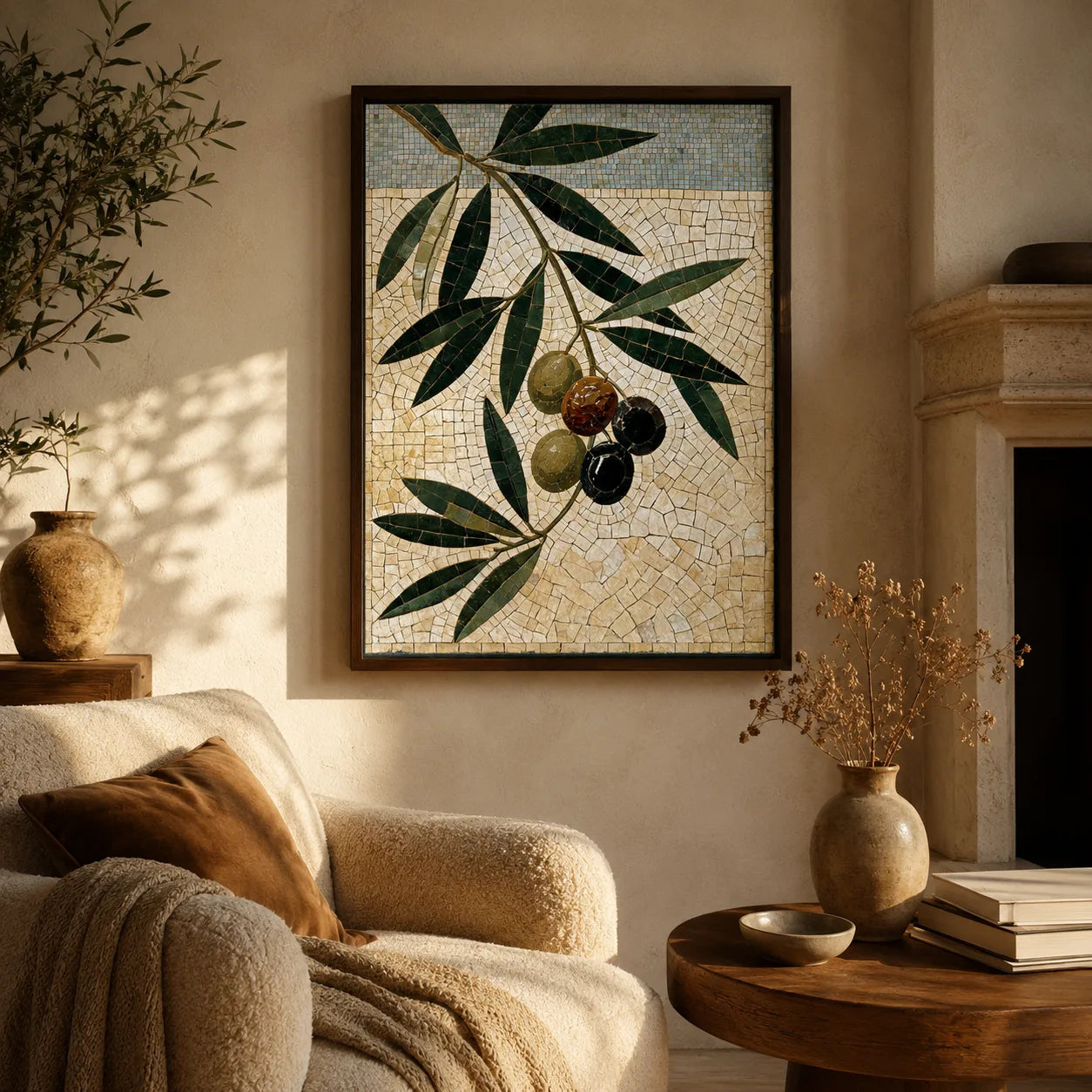 Olive Branch Mosaic Wall Art Decor - Wall Art Decor - in use