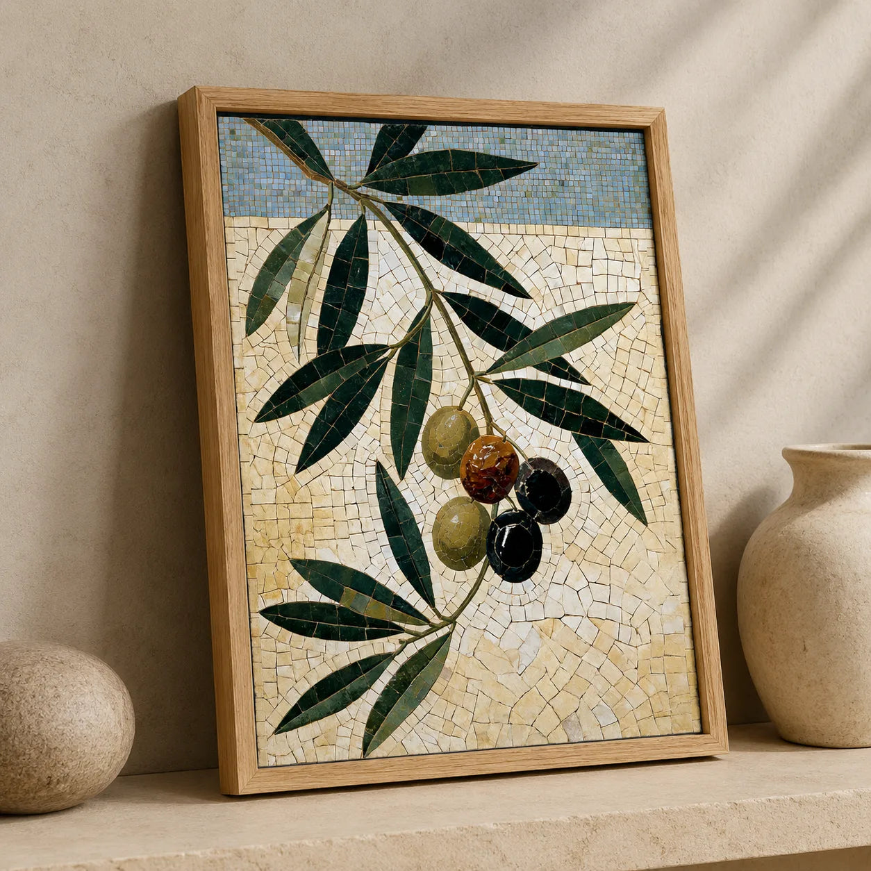 Olive Branch Mosaic Wall Art Decor - Wall Art Decor - packaging