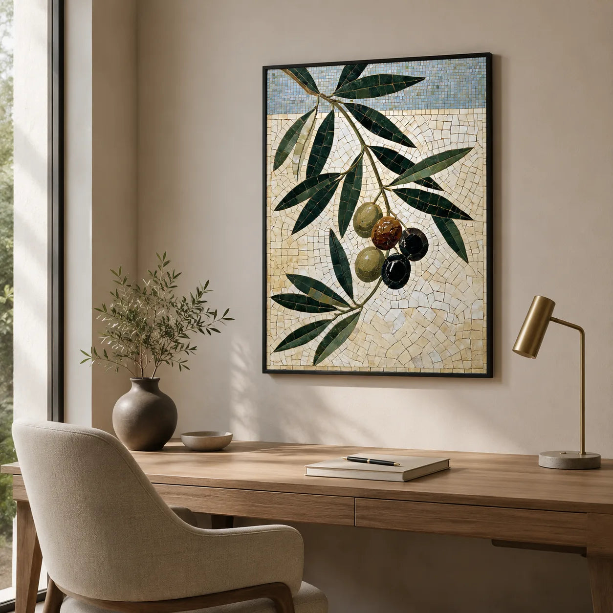 Olive Branch Mosaic Wall Art Decor - Wall Art Decor - styled