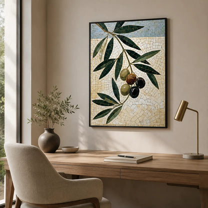 Olive Branch Mosaic Wall Art Decor - Wall Art Decor - styled