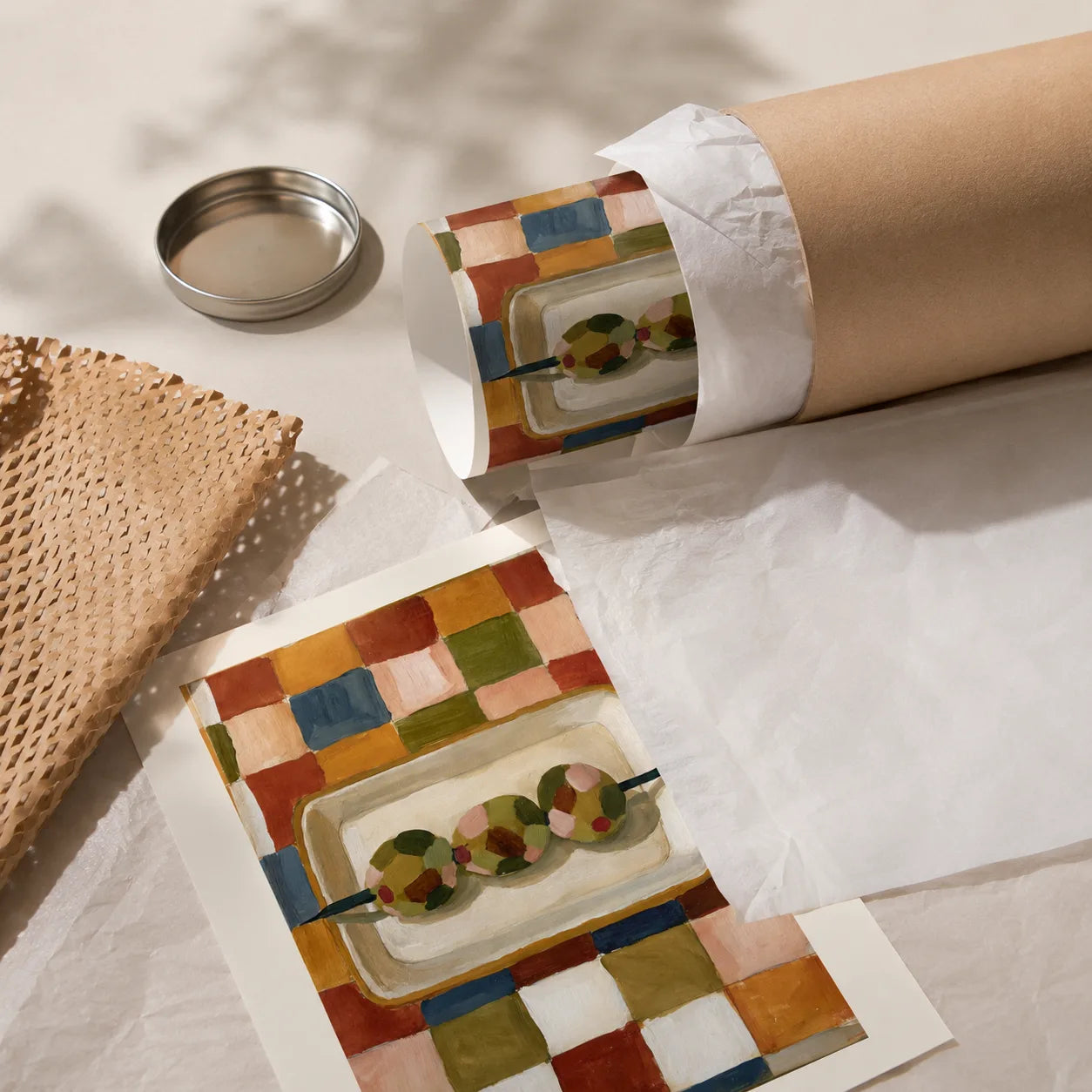 Olive Skewer Still Life Wall Art Decor - Wall Art Decor - back view