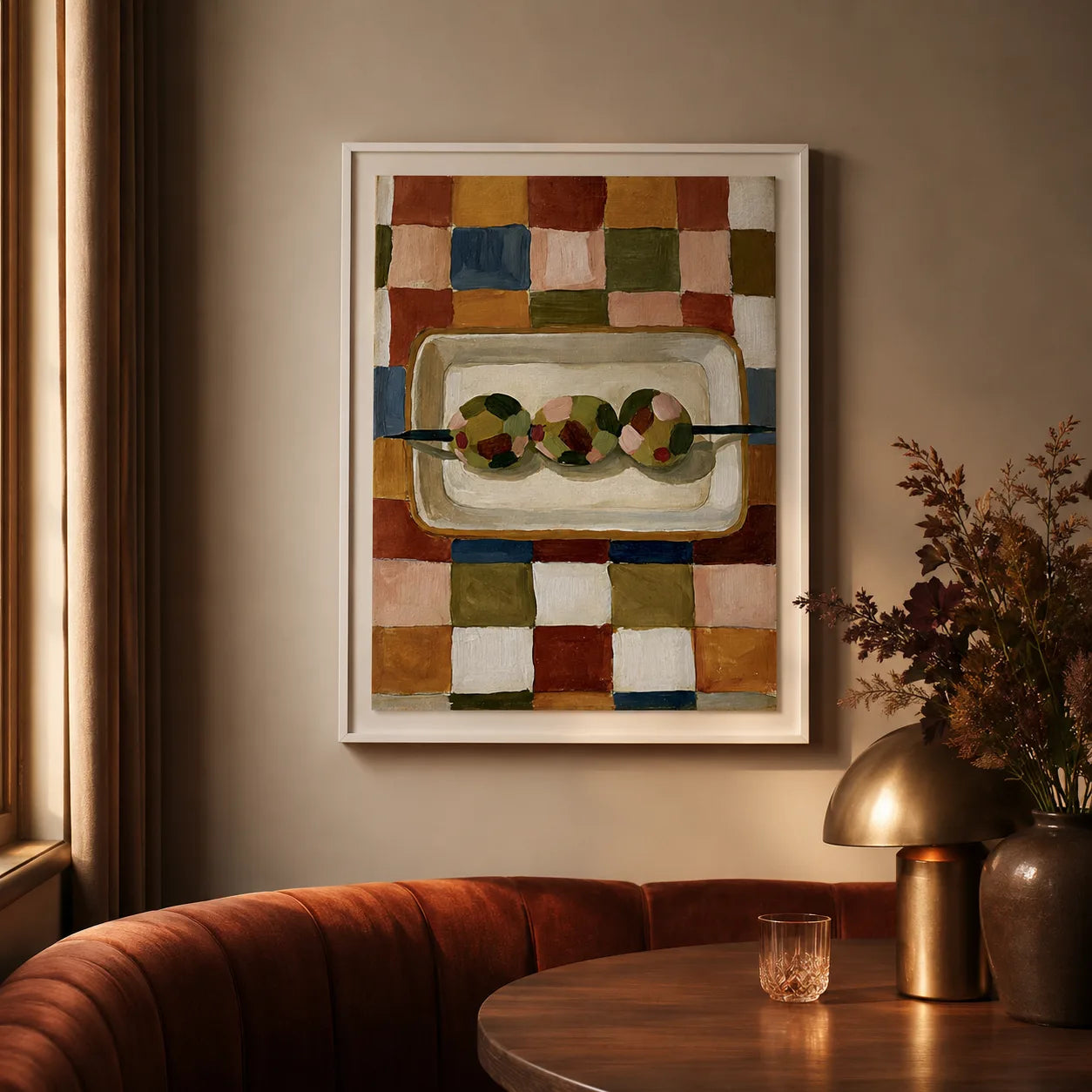 Olive Skewer Still Life Wall Art Decor - Wall Art Decor - lifestyle