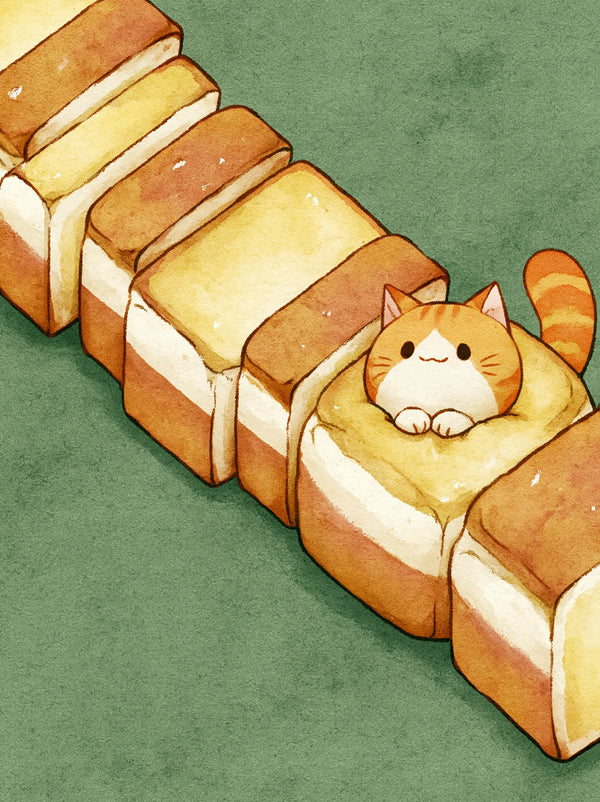 Orange Cat in Toast Wall Art Decor