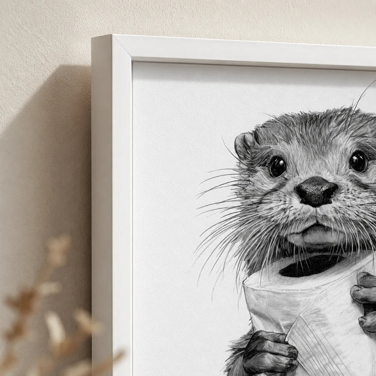 Otter Holding Toilet Paper Wall Art Decor - Wall Art Decor - packaging