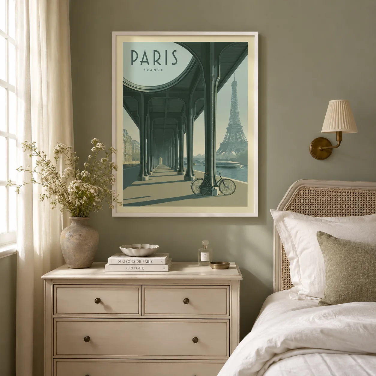 Paris Eiffel Tower Wall Art Decor - Wall Art Decor - alternate angle