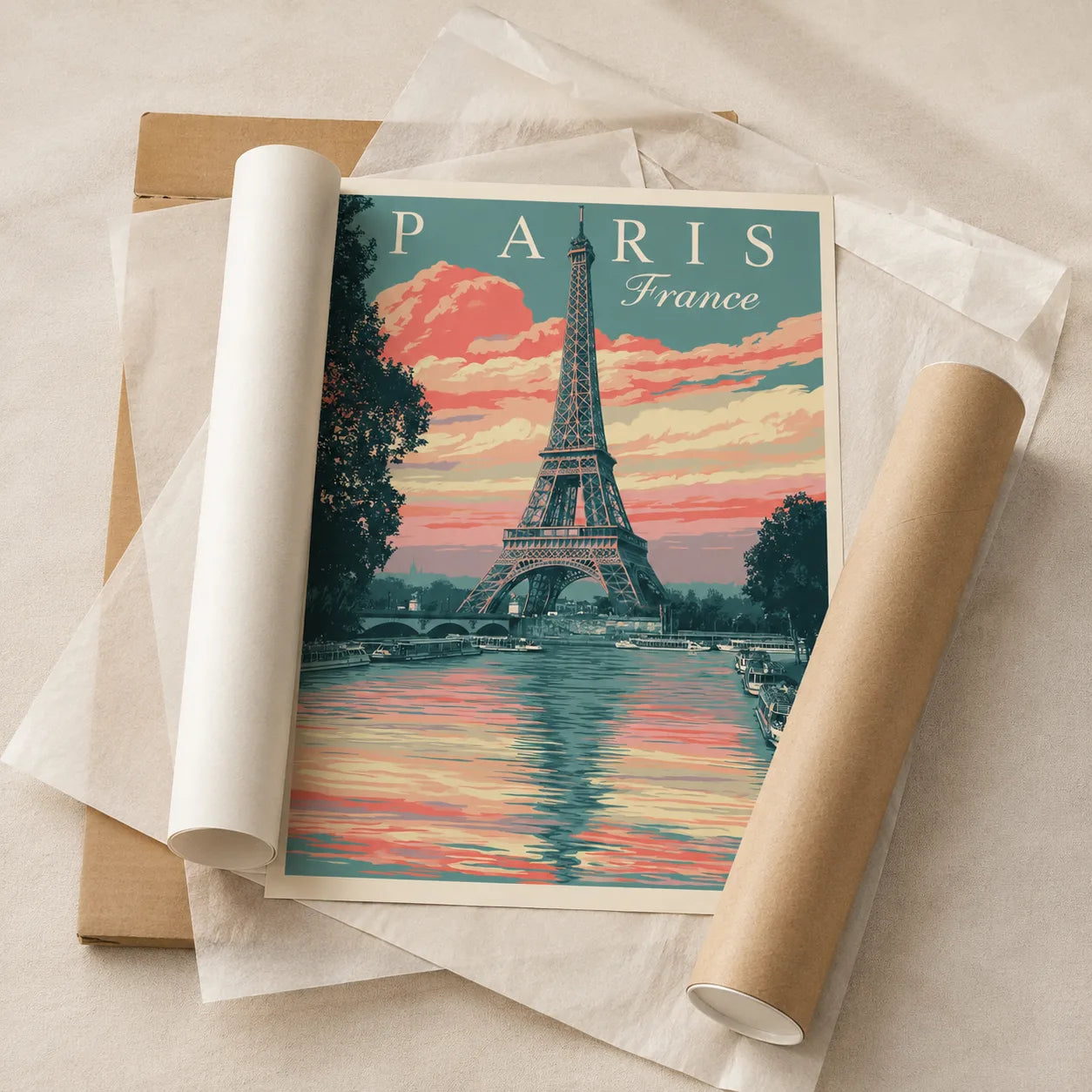 Paris Eiffel Tower Wall Art Decor - Wall Art Decor - back view