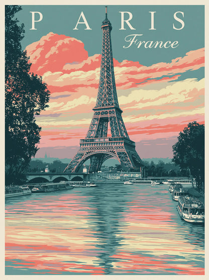 Paris Eiffel Tower Wall Art Decor - Wall Art Decor - front view