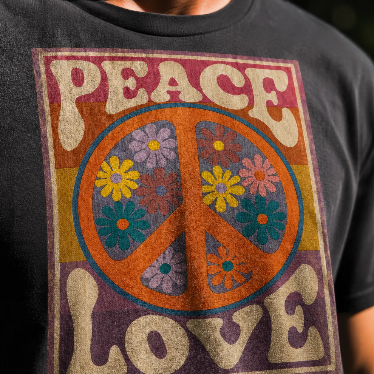 Peace Love Floral Wall Art Decor - Wall Art Decor - alternate angle