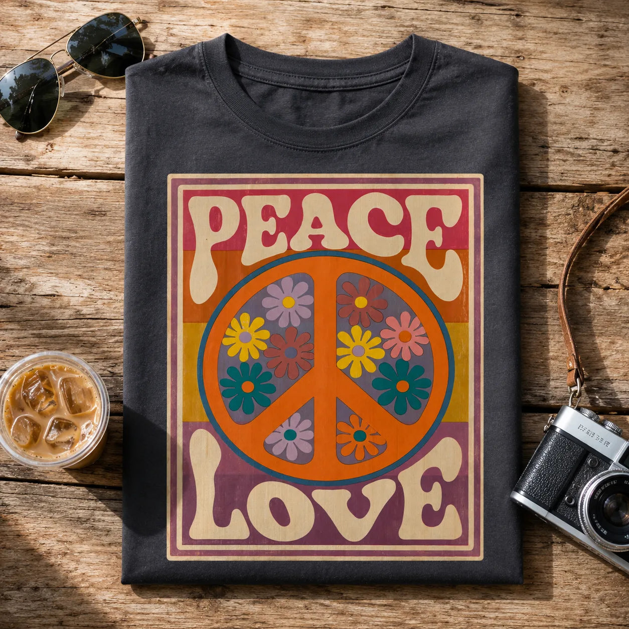 Peace Love Floral Wall Art Decor - Wall Art Decor - detail