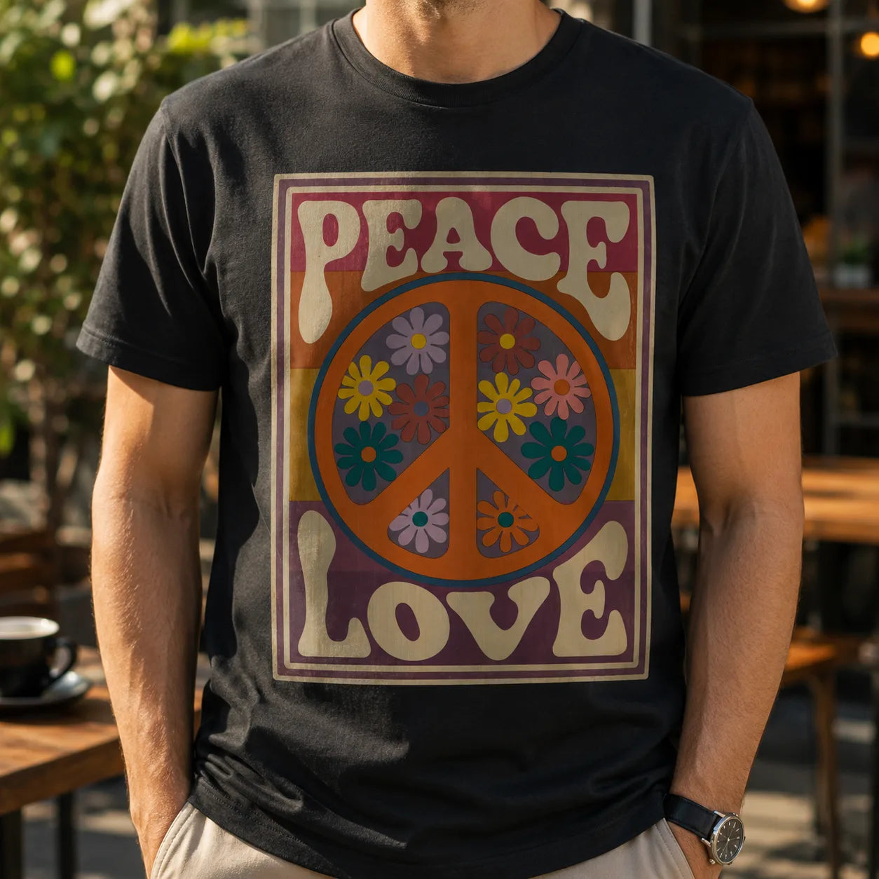 Peace Love Floral Wall Art Decor - Wall Art Decor - side view