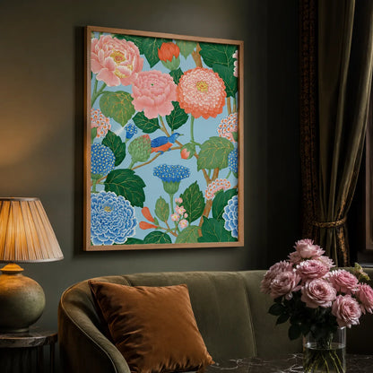 Peony Garden Bird Wall Art Decor - Wall Art Decor - lifestyle