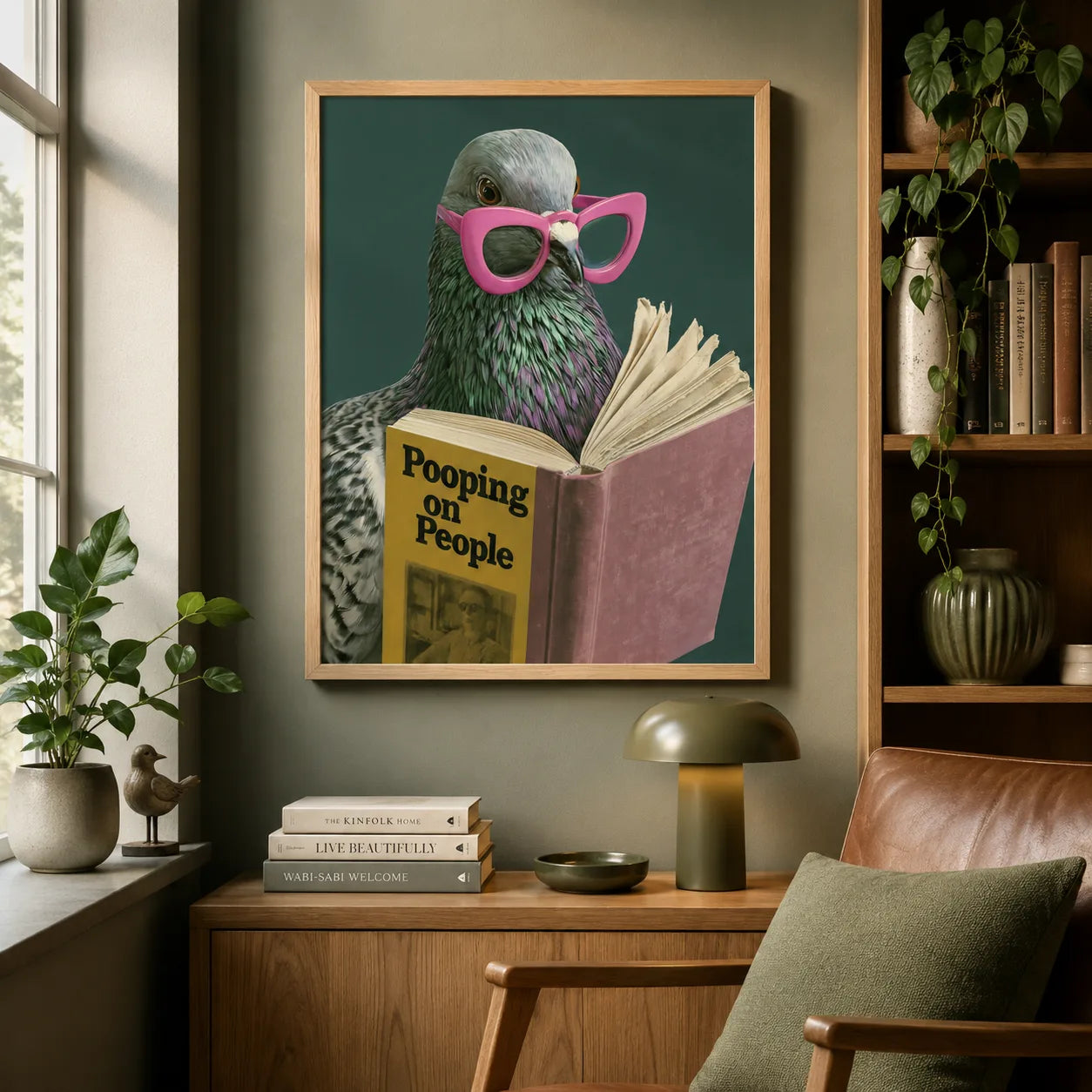 Pigeon Pooping on People Wall Art Decor - Wall Art Decor - detail