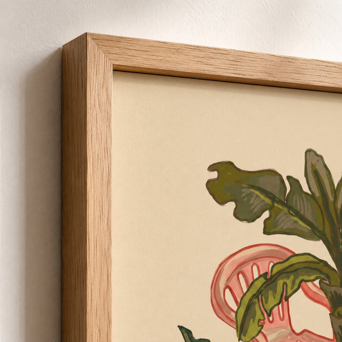 Pink Plastic Chairs and Banana Palm Wall Art Decor preview 8