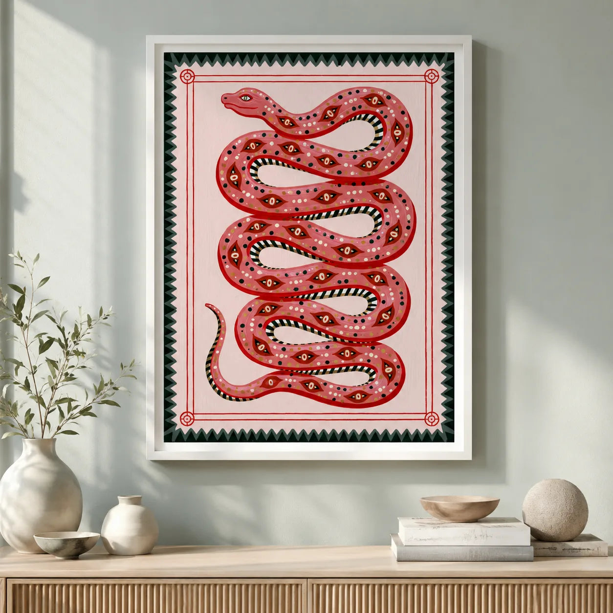Pink Serpent Folk Wall Art Decor - Wall Art Decor - view 11