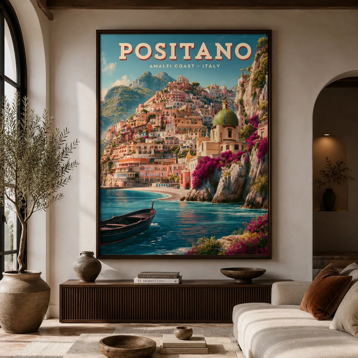 Positano Amalfi Coast Travel Wall Art Decor - Wall Art Decor - close up