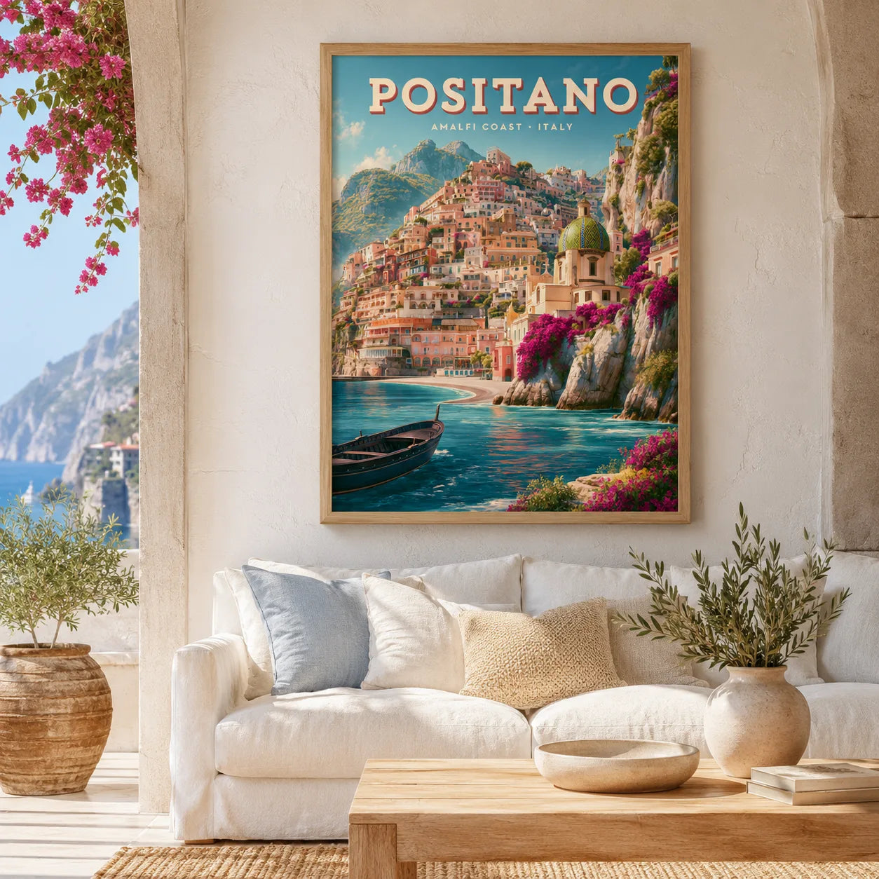 Positano Amalfi Coast Travel Wall Art Decor - Wall Art Decor - detail