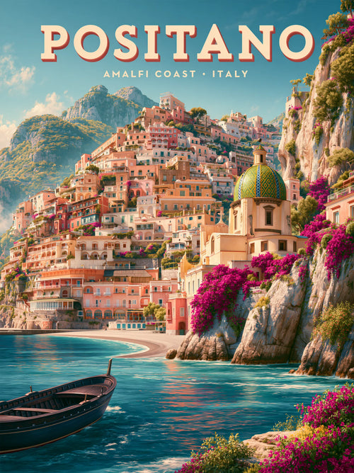 Positano Amalfi Coast Travel Wall Art Decor