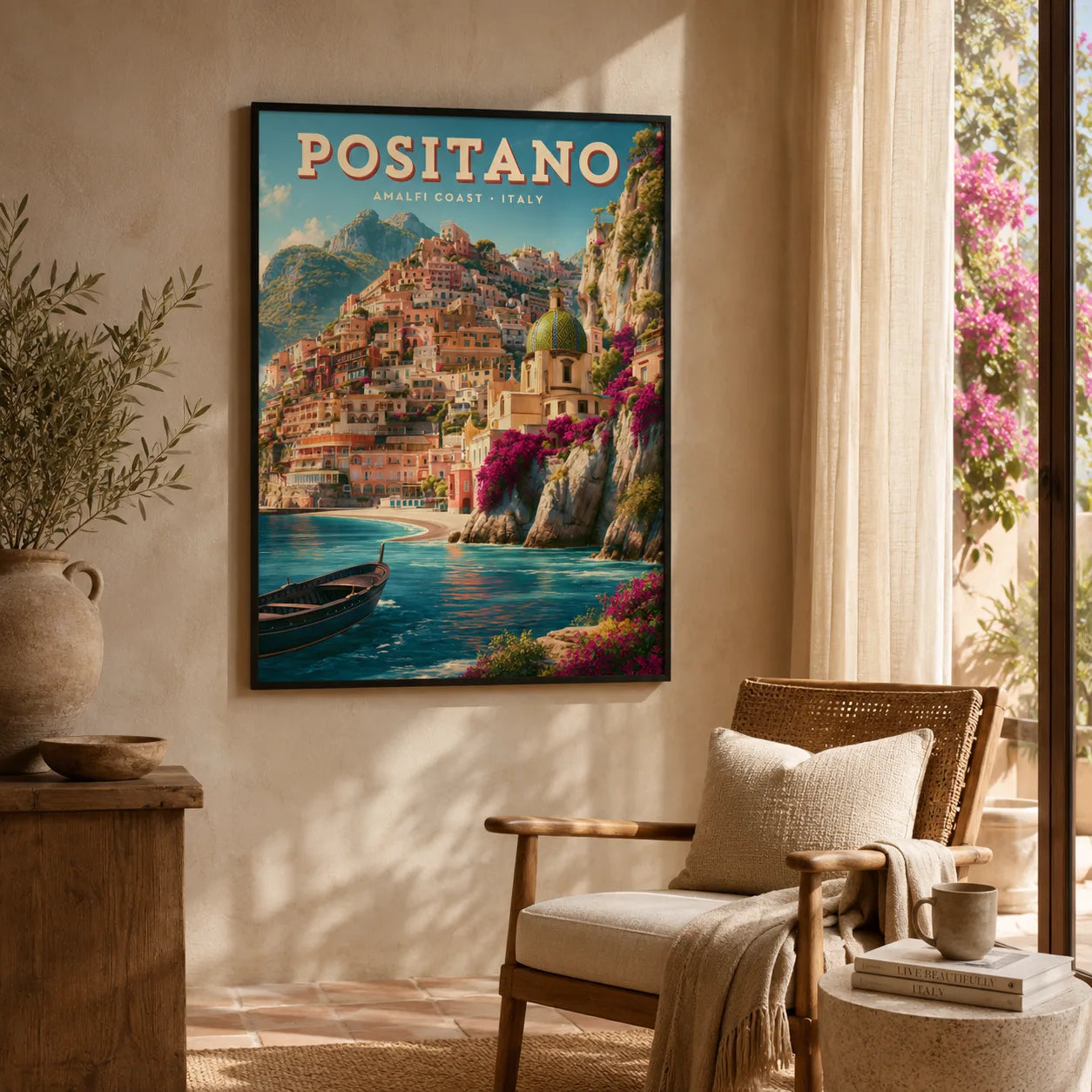 Positano Amalfi Coast Travel Wall Art Decor - Wall Art Decor - in use