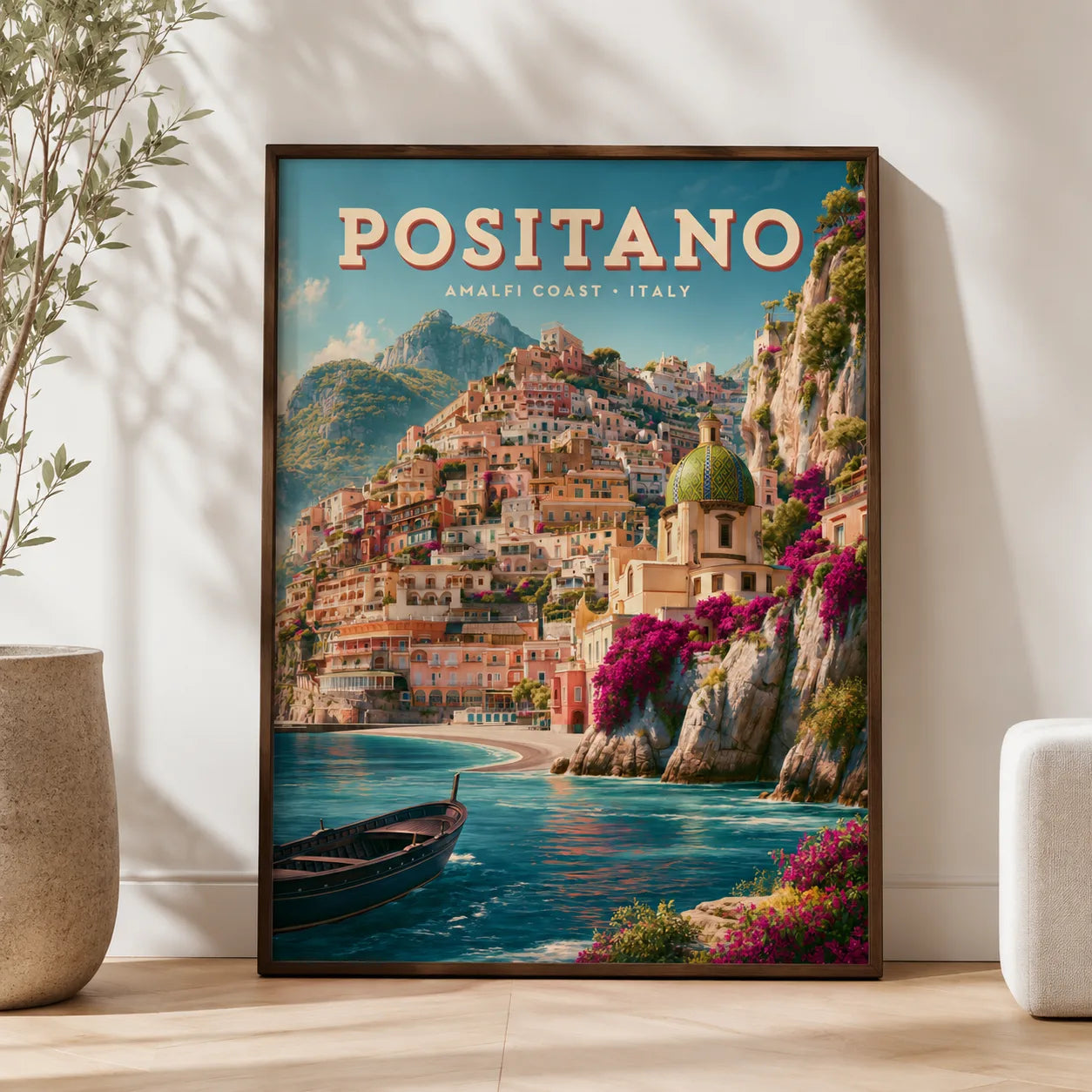 Positano Amalfi Coast Travel Wall Art Decor - Wall Art Decor - side view