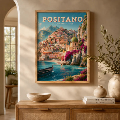 Positano Amalfi Coast Travel Wall Art Decor - Wall Art Decor - styled