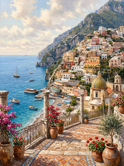 Positano on the Amalfi Coast Wall Art Decor