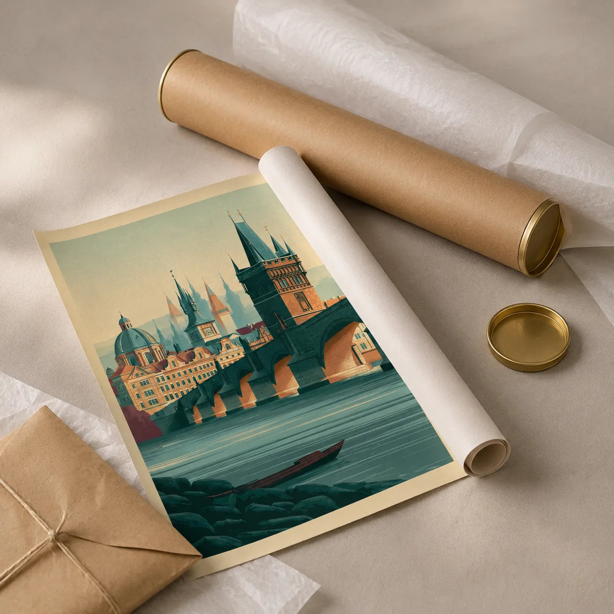 Prague Czech Republic Travel Wall Art Decor - Wall Art Decor - back view
