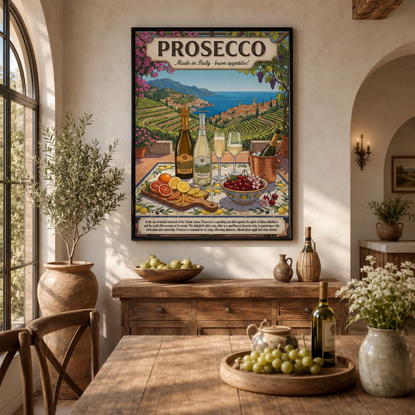 Prosecco Italian Vineyard Vintage Travel Wall Art Decor – preview 10