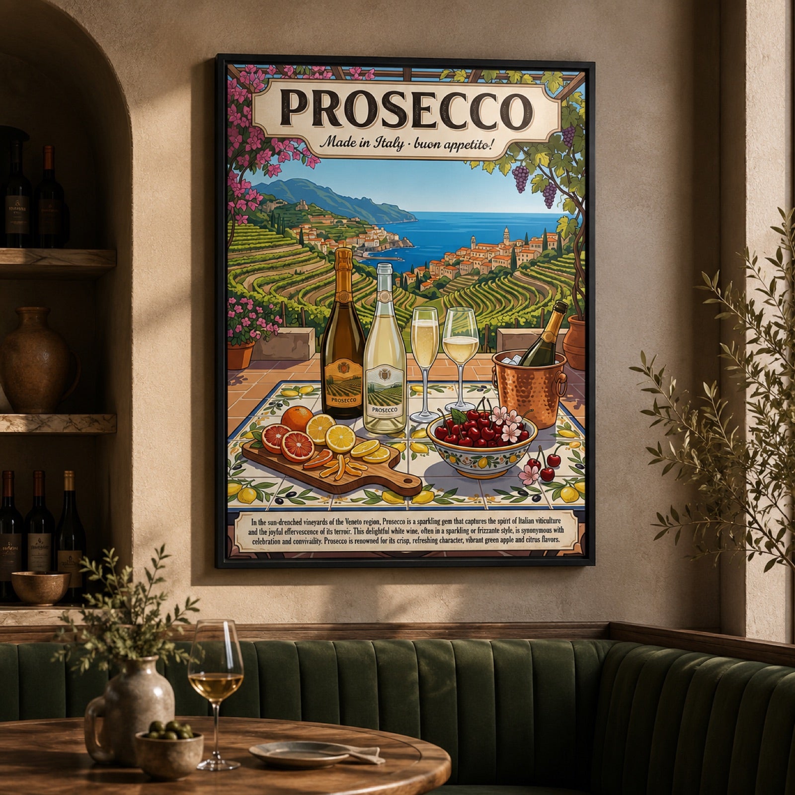 Prosecco Italian Vineyard Vintage Travel Wall Art Decor – preview 6