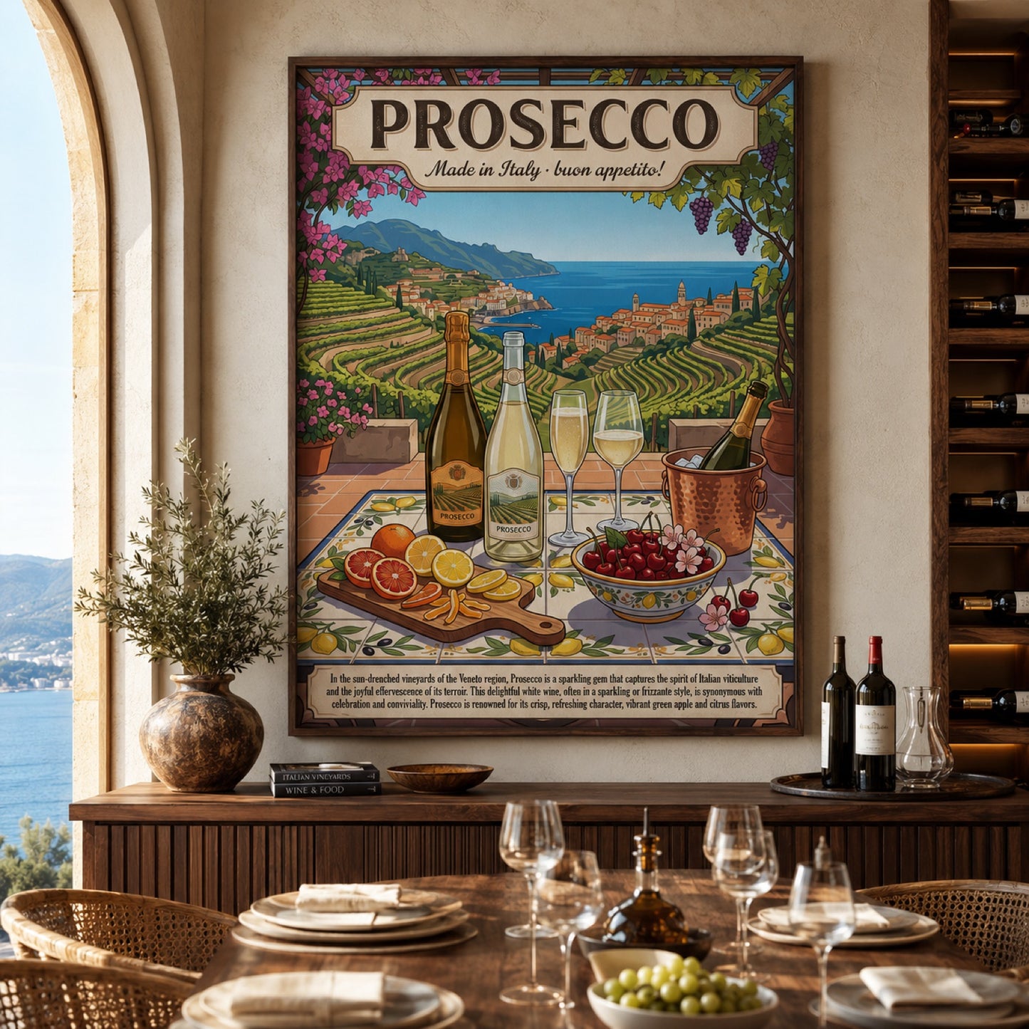 Prosecco Italian Vineyard Vintage Travel Wall Art Decor – preview 7