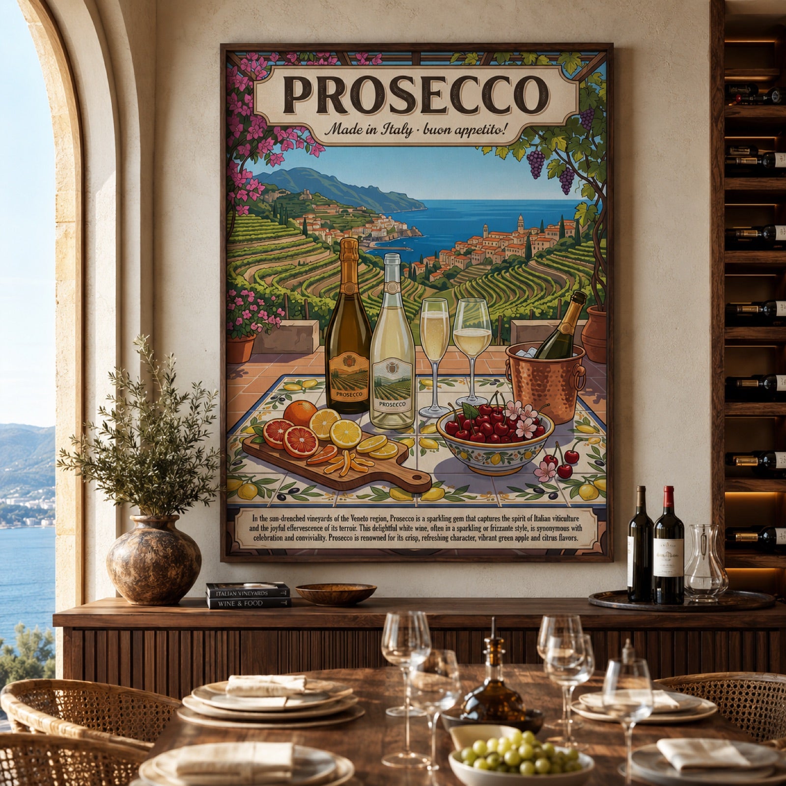 Prosecco Italian Vineyard Vintage Travel Wall Art Decor – preview 7