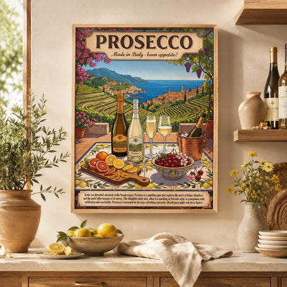 Prosecco Italian Vineyard Vintage Travel Wall Art Decor – preview 8