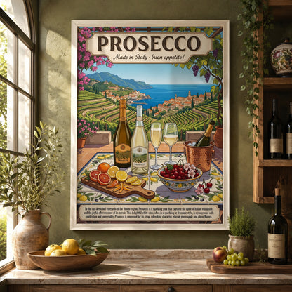 Prosecco Italian Vineyard Vintage Travel Wall Art Decor – preview 9