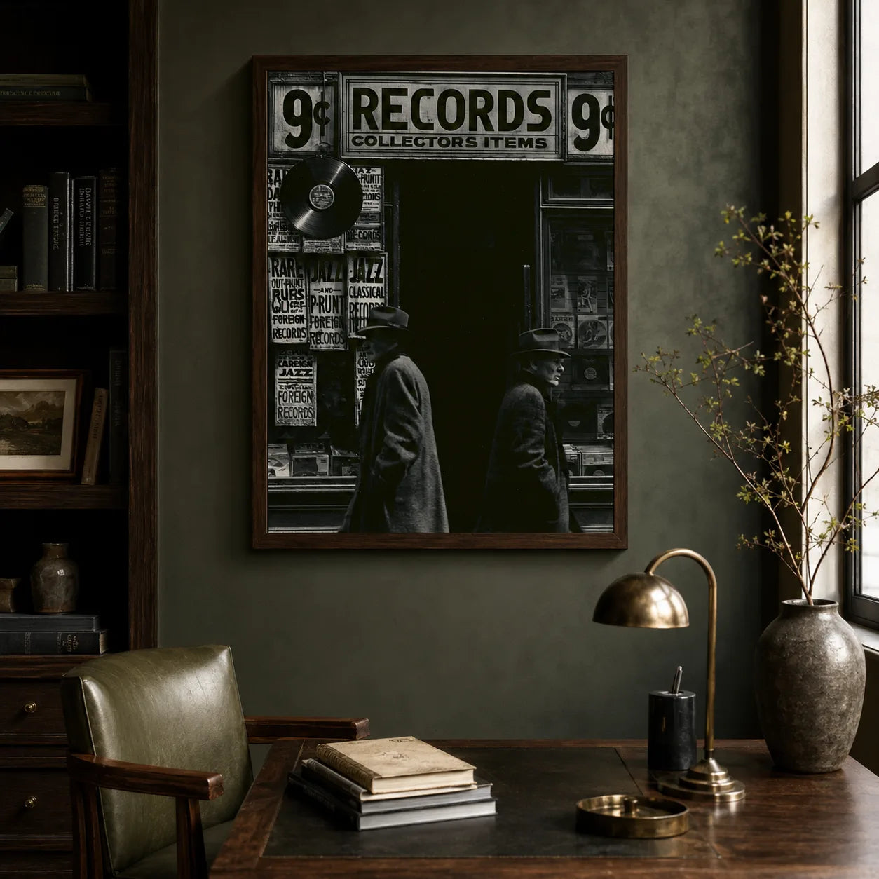 Record Store Noir Wall Art Decor - Wall Art Decor - alternate angle
