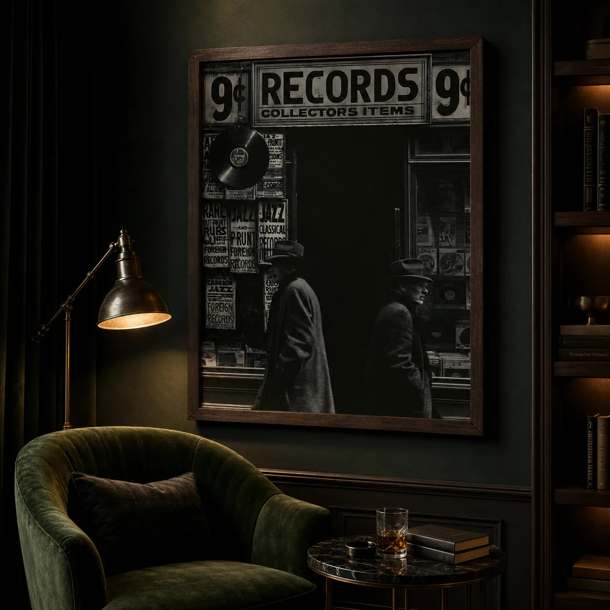 Record Store Noir Wall Art Decor - Wall Art Decor - lifestyle