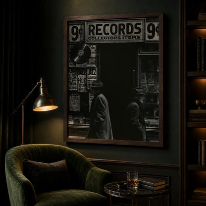 Record Store Noir Wall Art Decor - Wall Art Decor - lifestyle