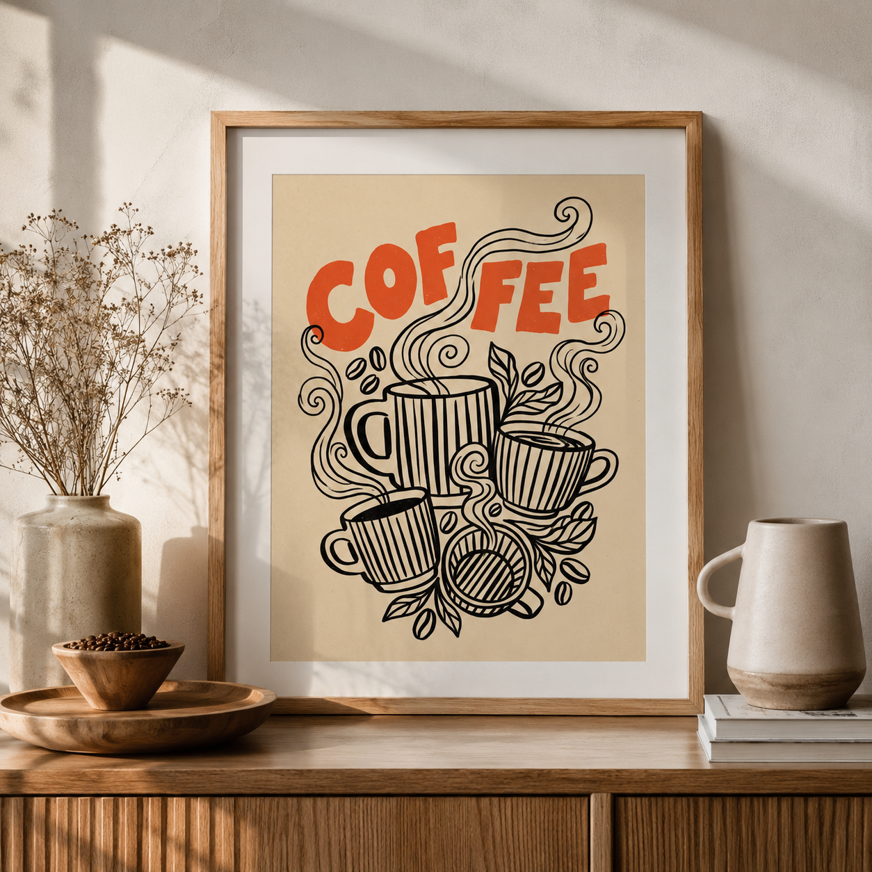 Retro Coffee Line Wall Art Decor – preview 10