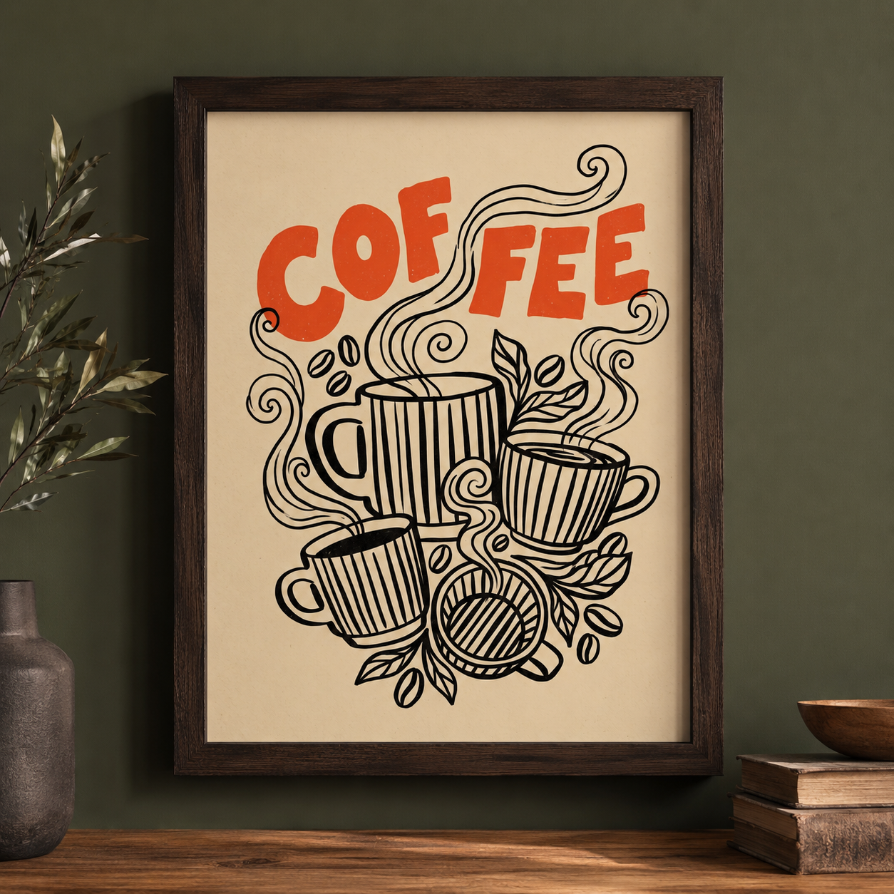Retro Coffee Line Wall Art Decor – preview 7