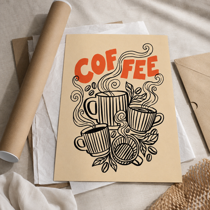 Retro Coffee Line Wall Art Decor – preview 9