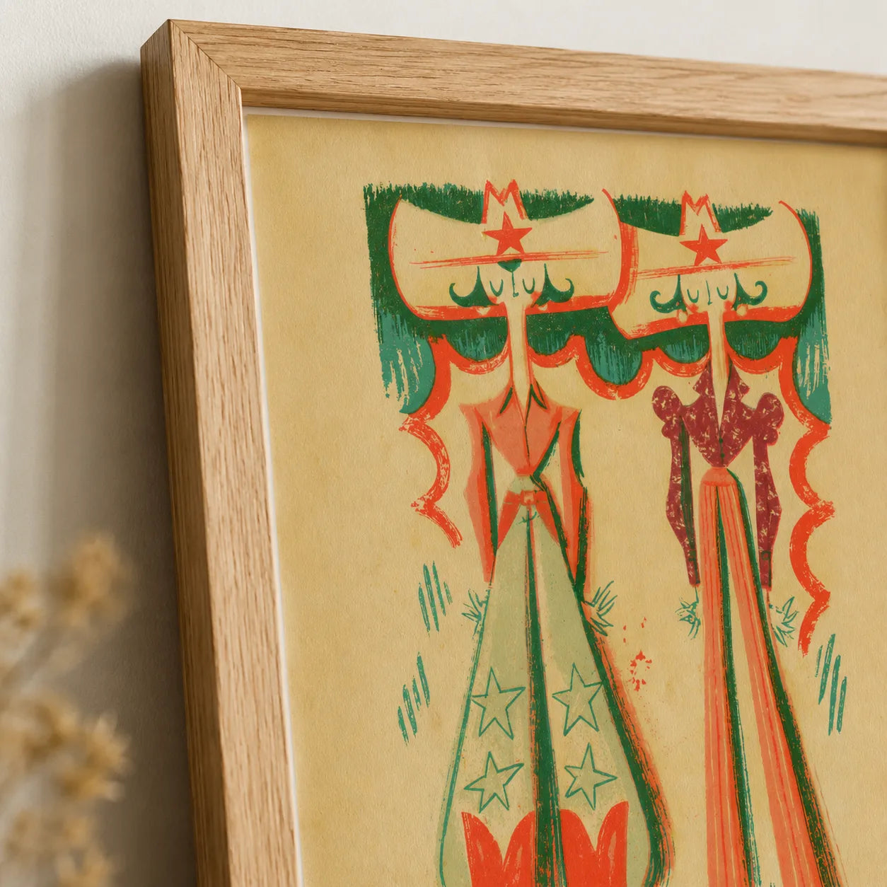 Retro Cowgirl Duo Wall Art Decor - Wall Art Decor - packaging