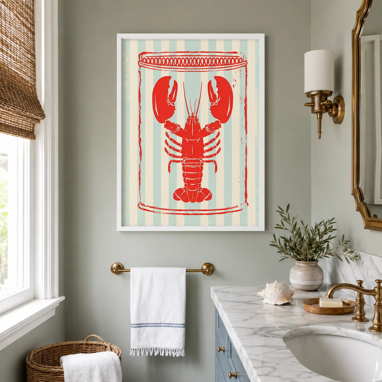 Retro Lobster Tin Wall Art Decor - Wall Art Decor - alternate angle